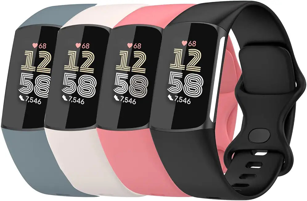 Compatible with Fitbit Charge 6 / Fitbit Charge 5 Soft Silicone Replacement Band 2 Pack E7315