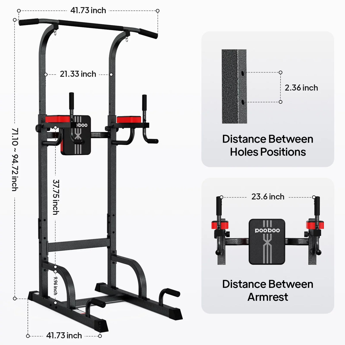 Power Tower Dip Station Pull up Bar 480lbs J256