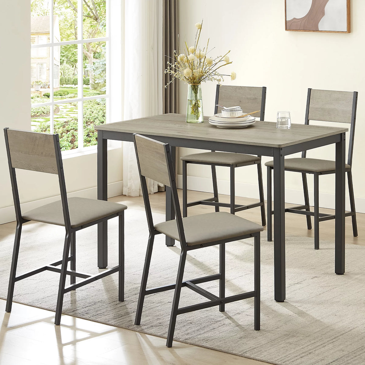 5-Piece Dining Room Table Set with 4 Chairs L110760