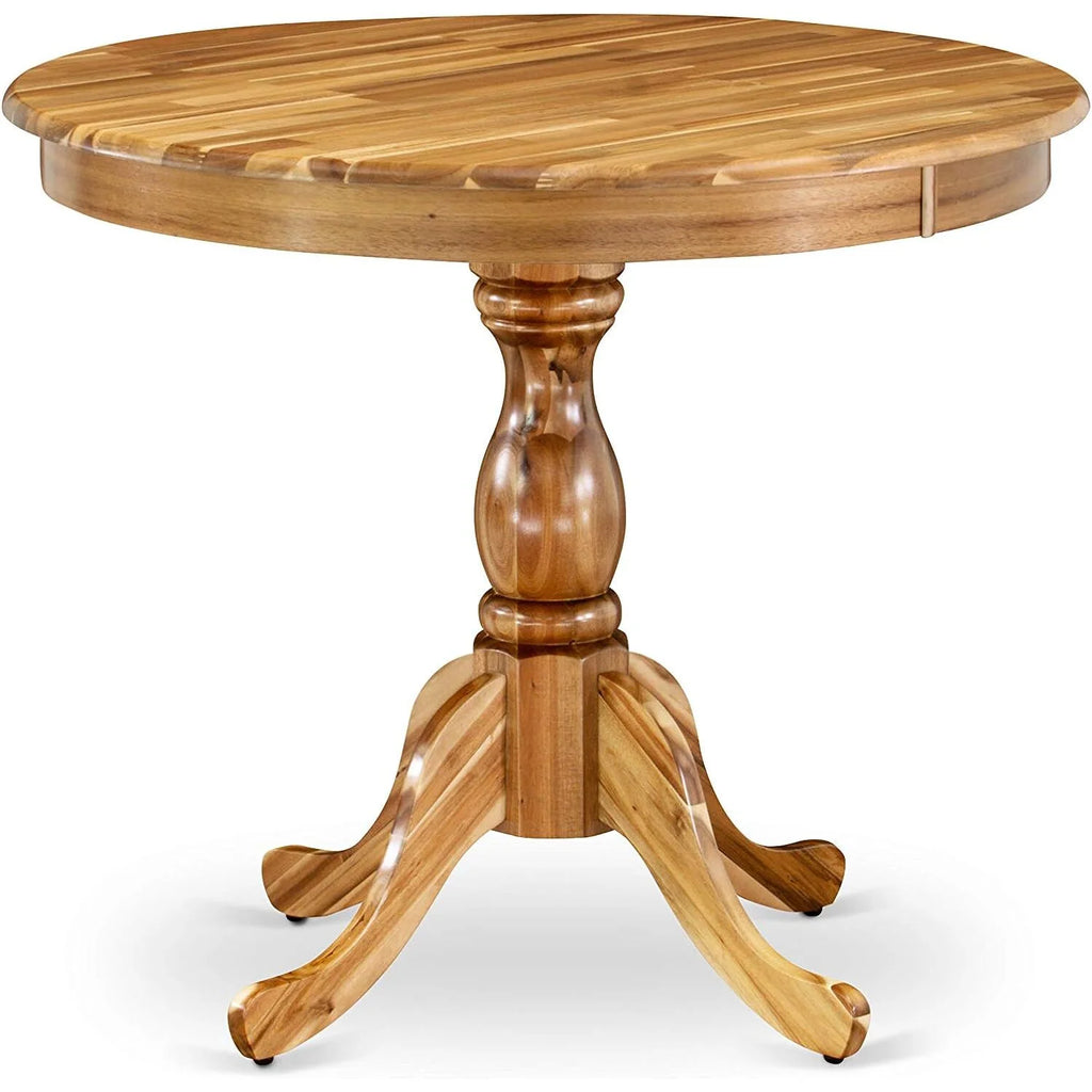 Round Dining Table Natural Acacia Finish U988