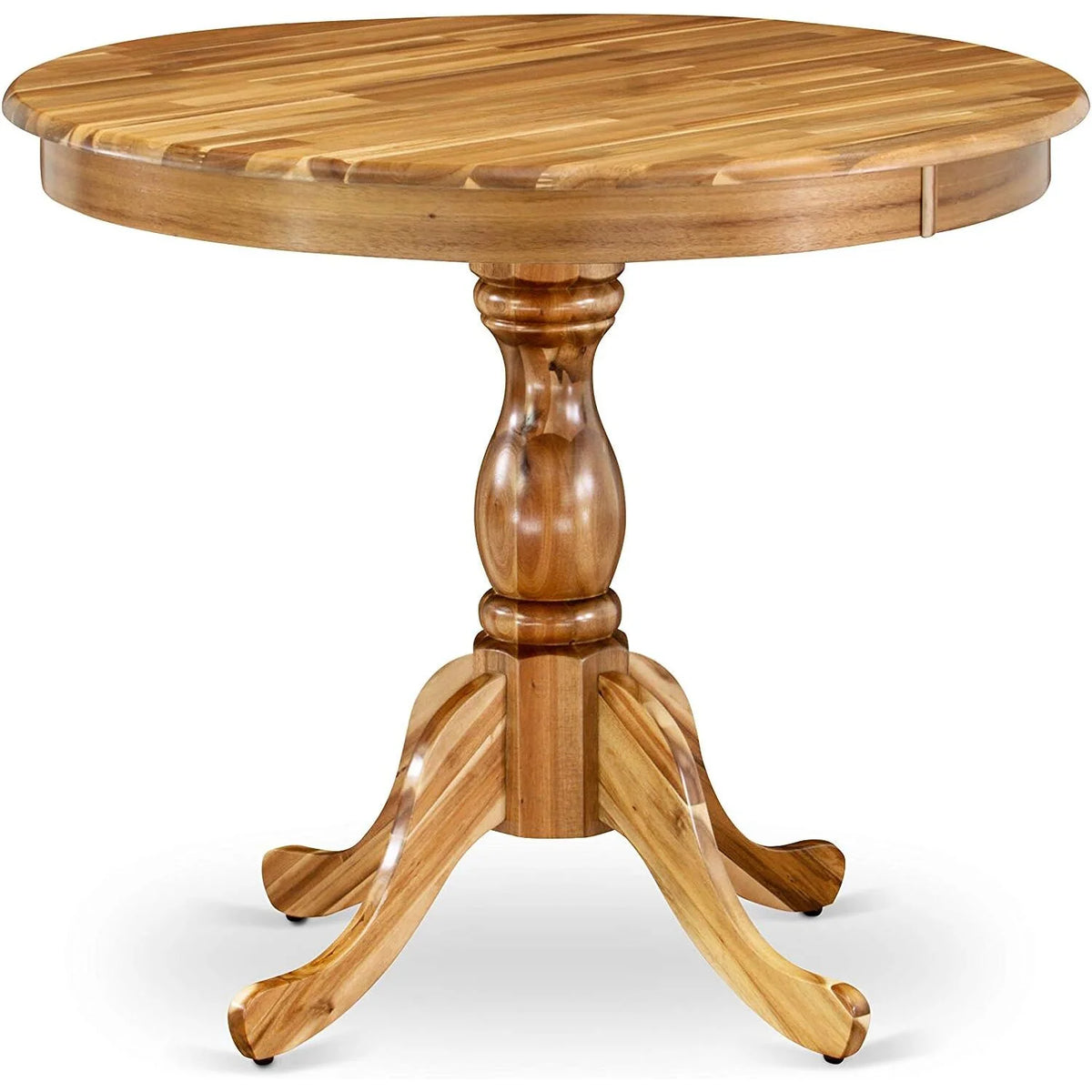 Round Dining Table Natural Acacia Finish U988