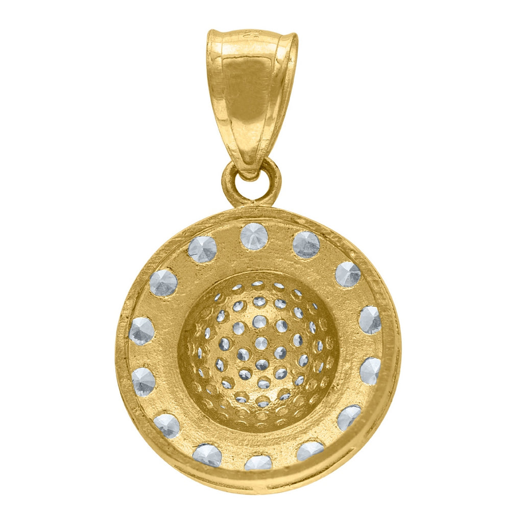 10k Yellow Gold CZ Charm Pendant Necklace J531933