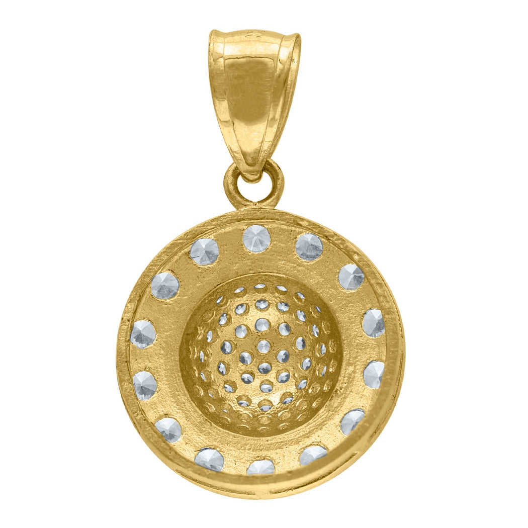 10k Yellow Gold CZ Charm Pendant Necklace J531933