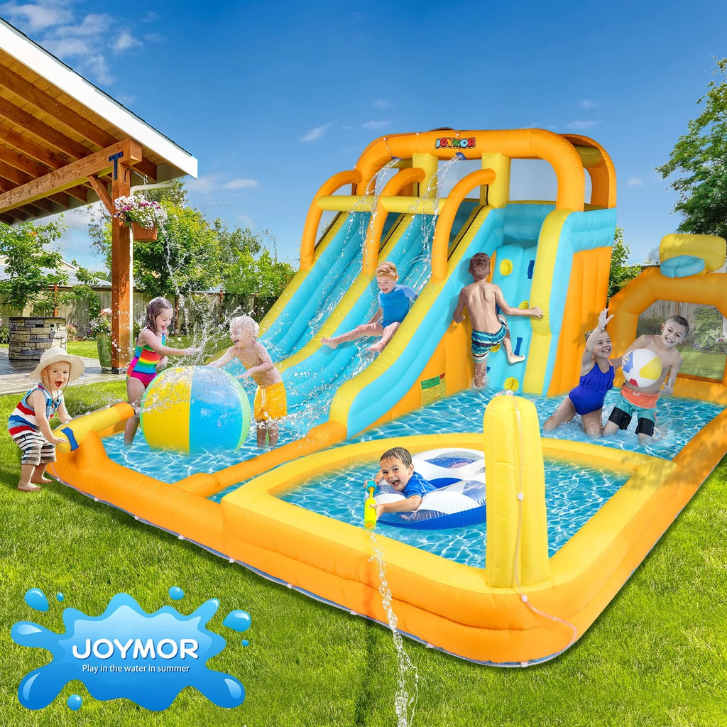 8-in-1 Inflatable Water Slide Park with Splash Pool U4544