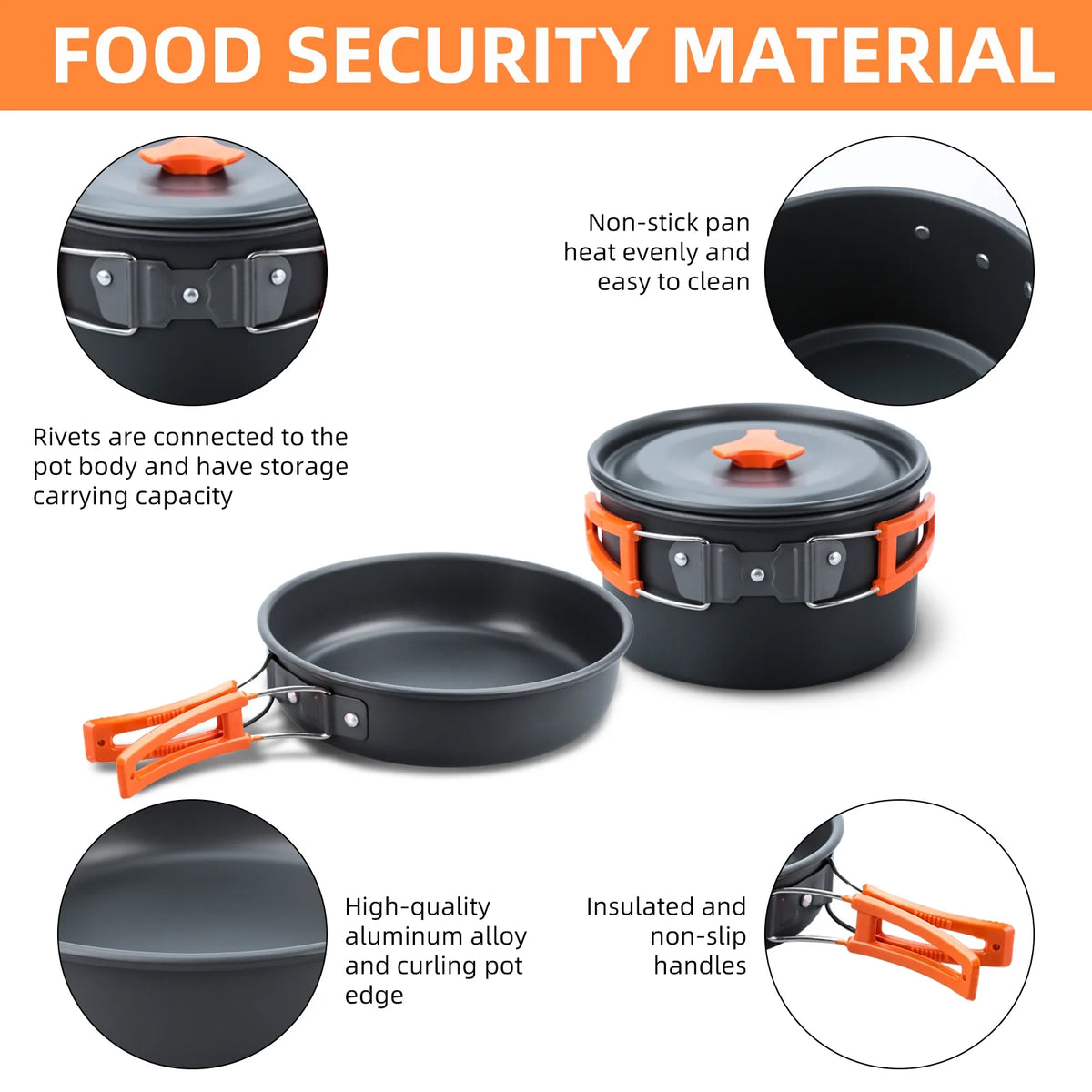16pcs Camping Cookware Set with Pot and Pan R9090