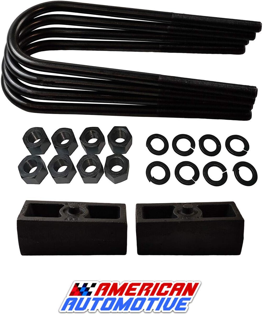 2 Rear Suspension Lift Solid Cast Iron Blocks with 11 Round Leaf Spring Axle U Bolts Q883