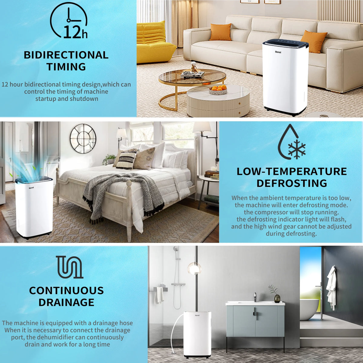 30 Pints Dehumidifier with Drain Hose G129