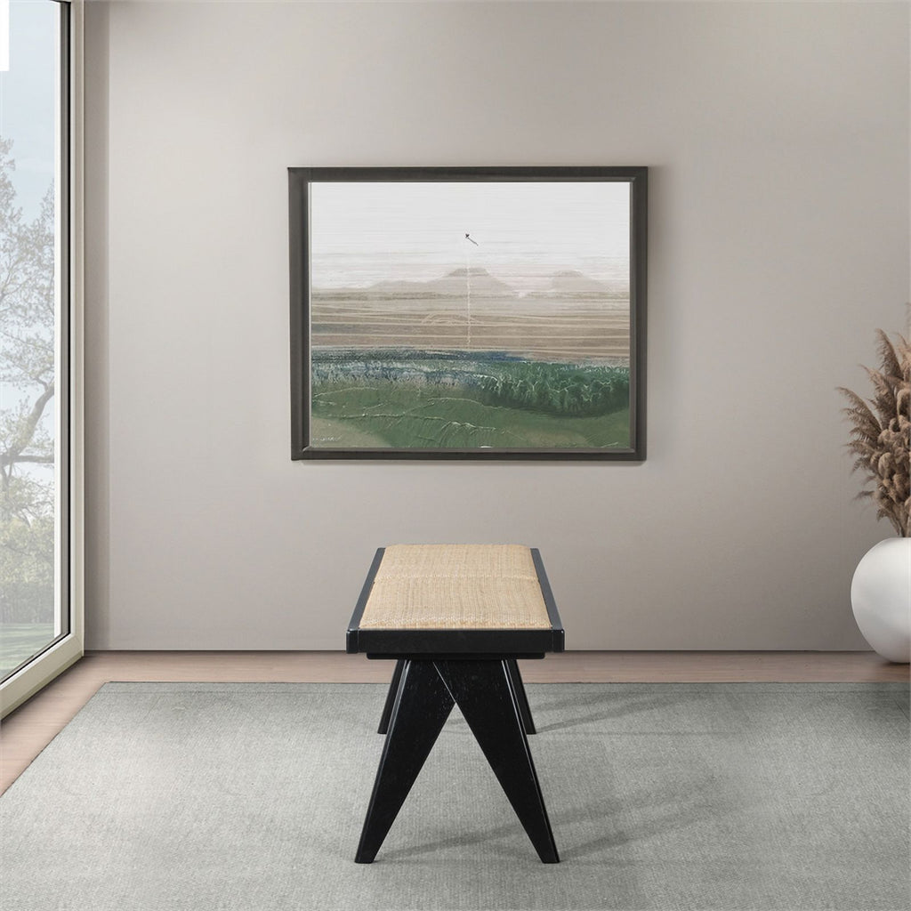 Camel Natural Rattan Dining Bench G78384