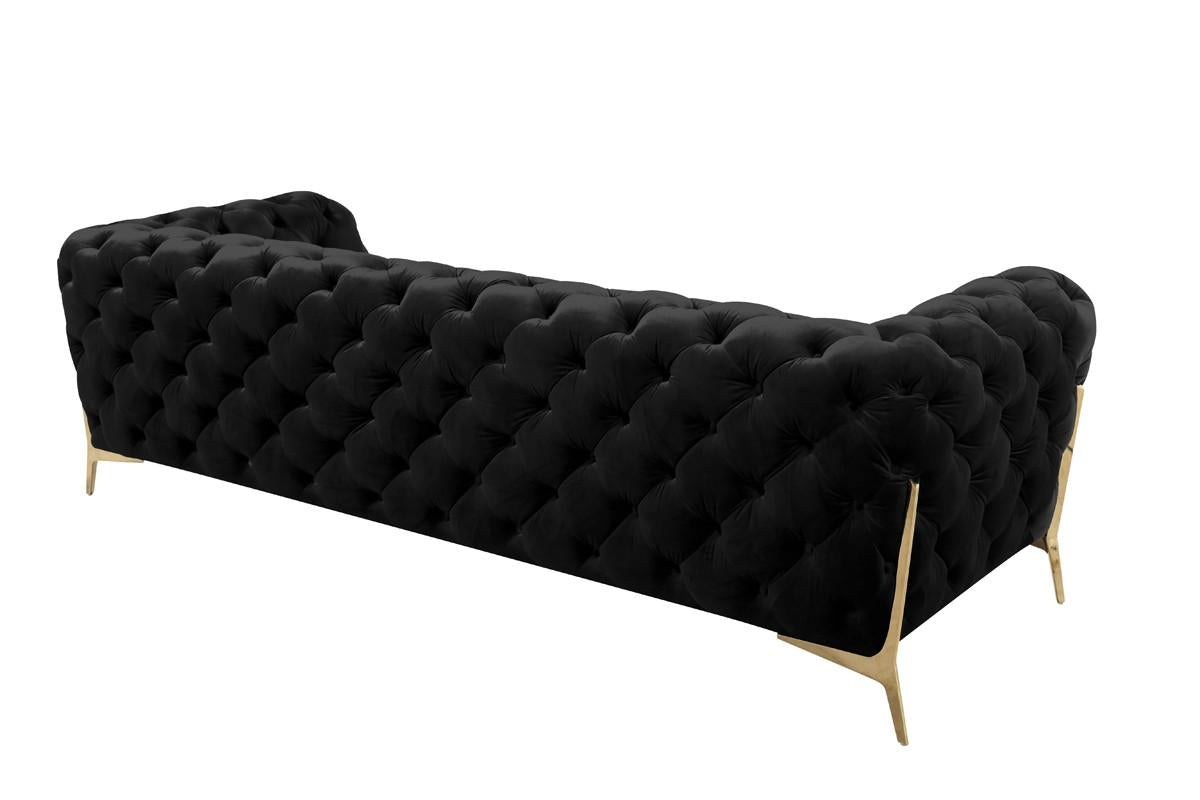 Black Velvet Tufted Sofa K17796