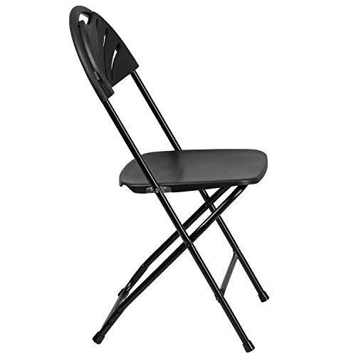 Black Plastic Fan Back Folding Chair M693