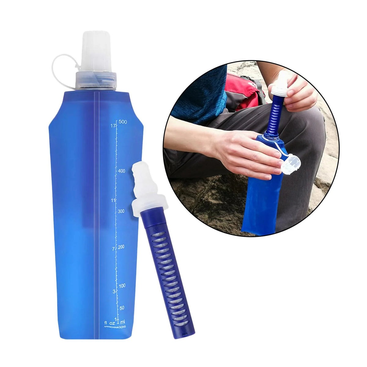 Collapsible Filtered Water Bottle with Filter T8924