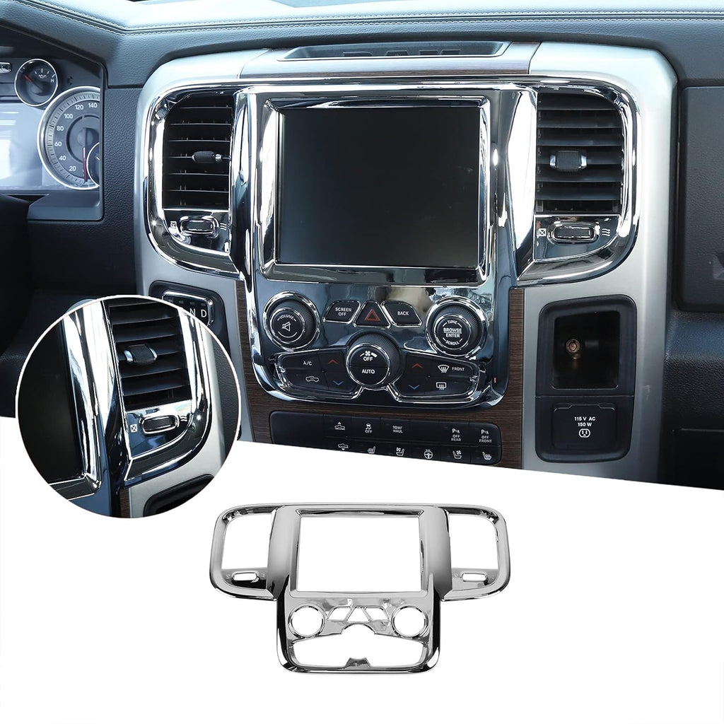 Red Carbon Fiber ABS Center Control Touch Screen Trim Cover Pack of 2 Z9090