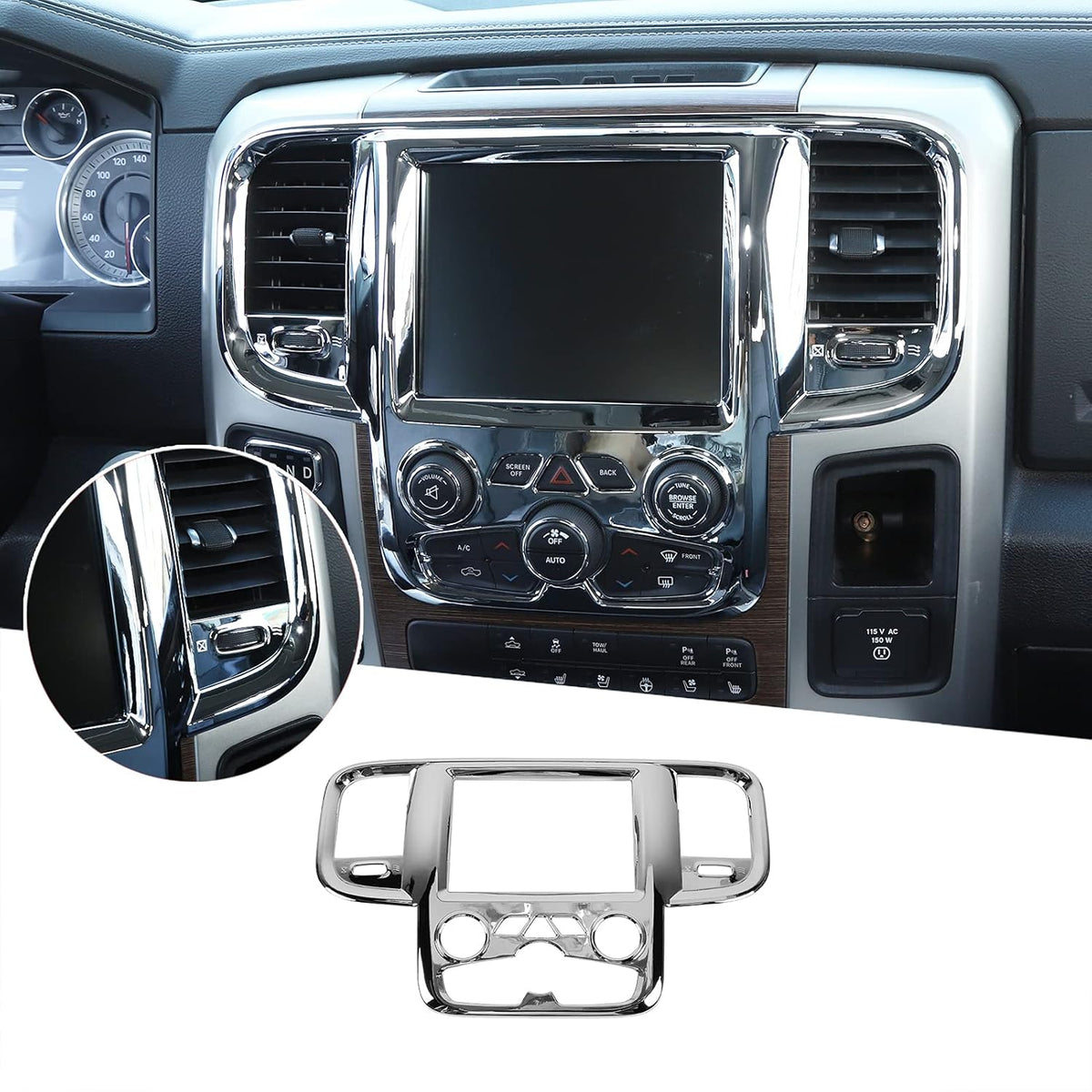 Red Carbon Fiber ABS Center Control Touch Screen Trim Cover Pack of 2 Z9090