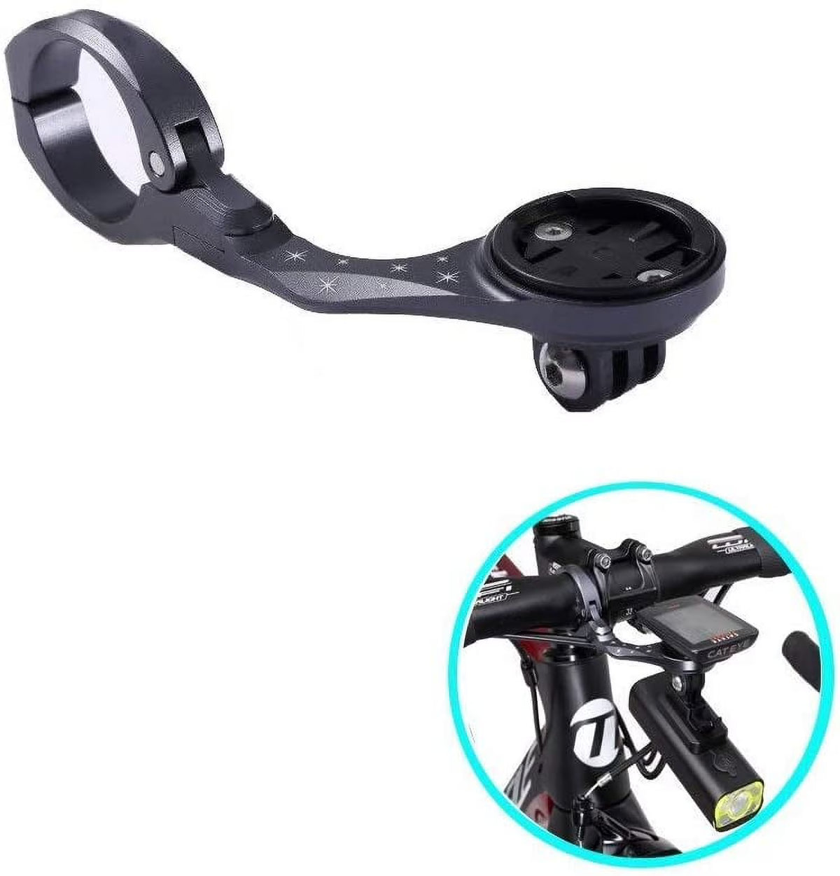 Bike Handlebar Computer Combo Mount for Garmin Edge and GoPro and NiteRider Adapter Q543