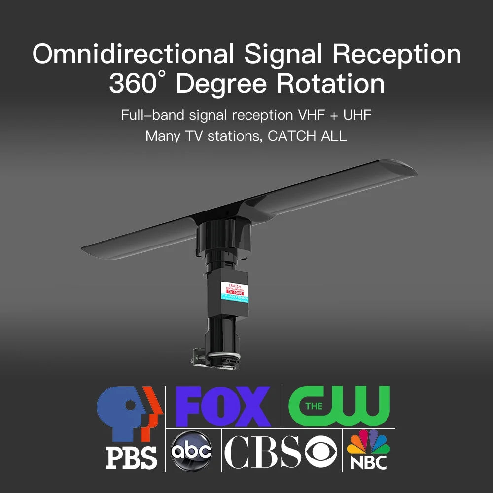360° Rotation Dual-band Digital Antenna 40-860MHz 20±3dB Black Q76463