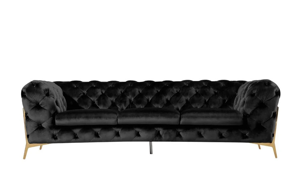Black Velvet Tufted Sofa K17796