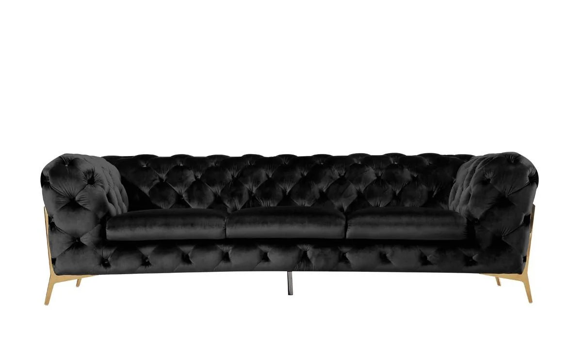 Black Velvet Tufted Sofa K17796