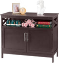 Ivory White Sideboard Buffet Storage Cabinet with 2 Drawers, 1 Adjustable Shelf, 2 Doors W9737