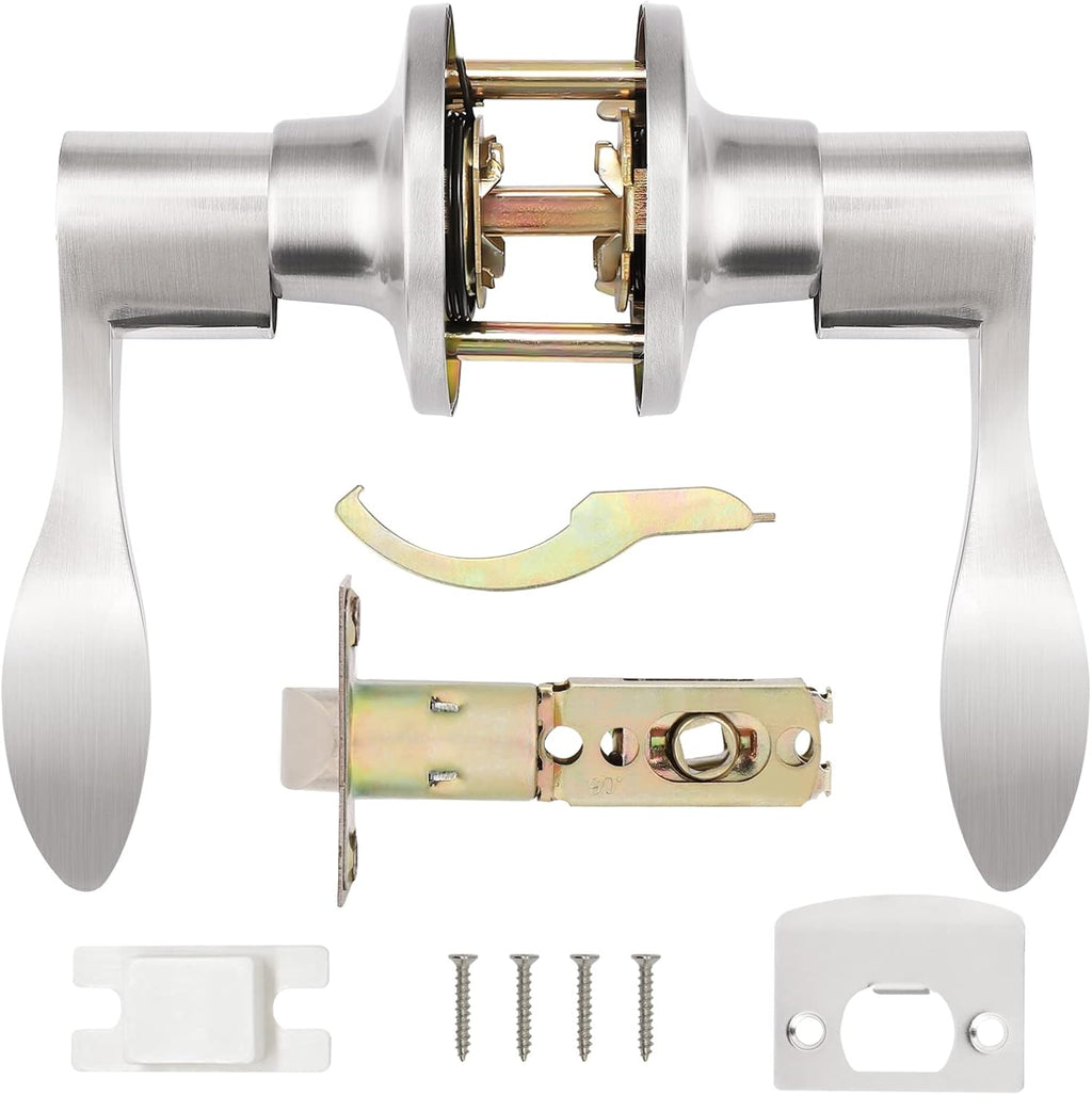 5 Pack Brushed Nickel Passage Door Levers Interior Door Handles V9913