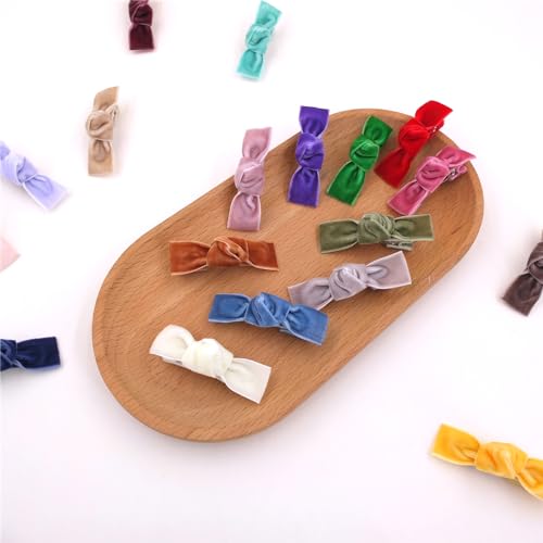 24 Pieces Velvet Bow Hair Clips S30216