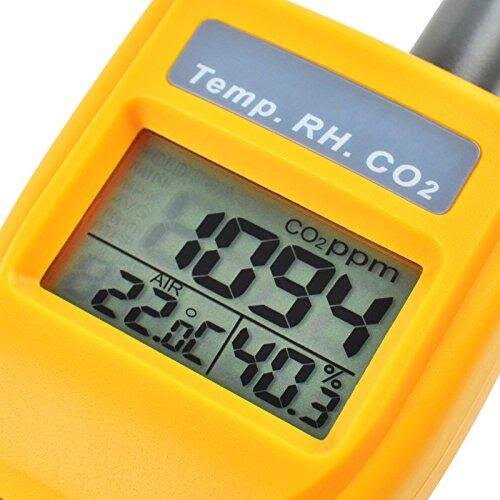 Yellow Digital Carbon Dioxide Temperature Humidity NDIR Sensor Tester S826009