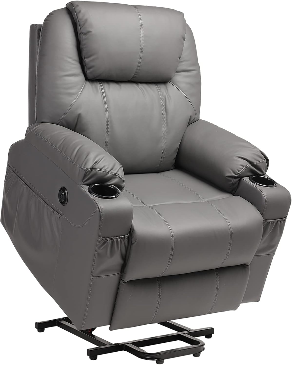 Card Velvet Adjustable Massage Recliner with Cup Holders Y302
