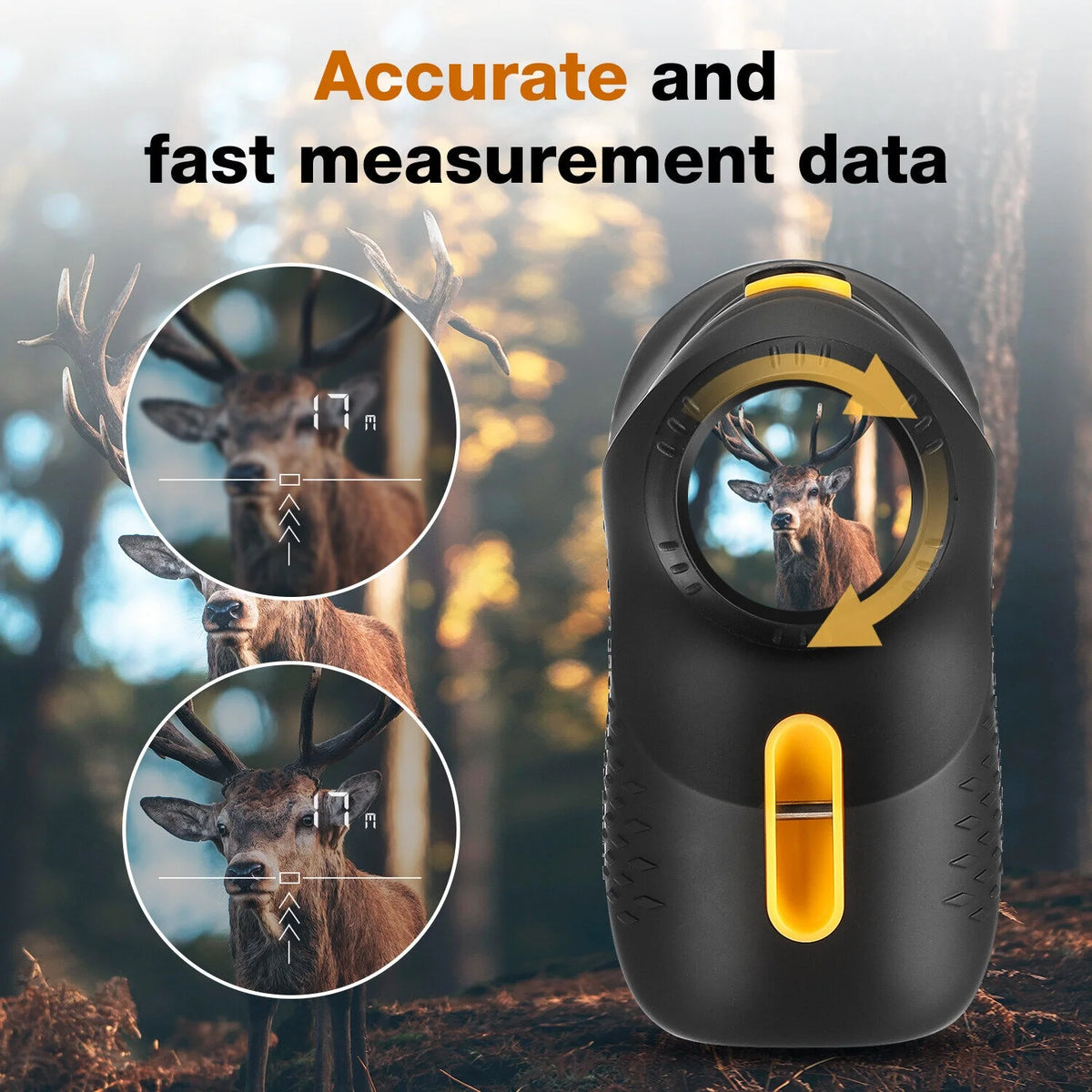 Compact 6X Magnification Rangefinder for Golf, Hunting, Shooting & Hiking F750111