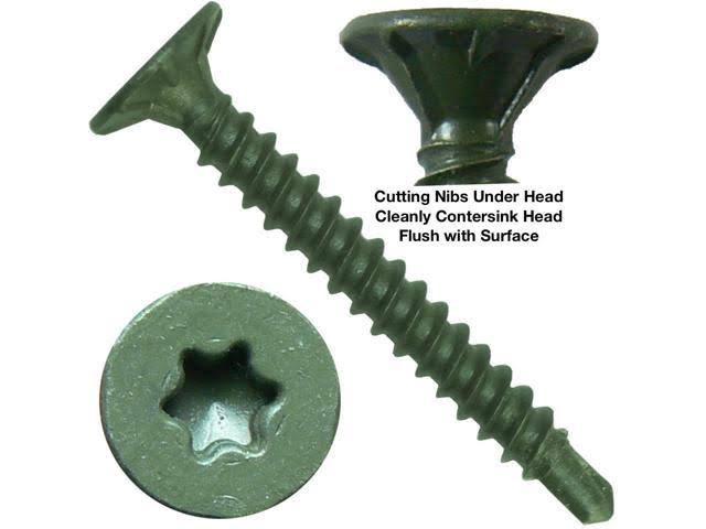 Wood Screws #8 x 1-1/4x22 Cement Board Torx Star Head Drill Point Z497059