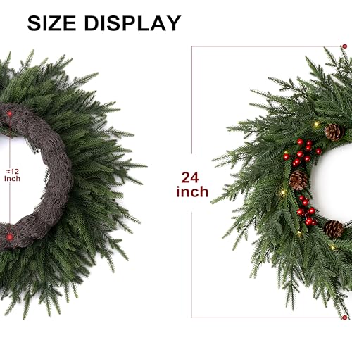 24" Artificial Christmas Wreath with LED Lights A348392