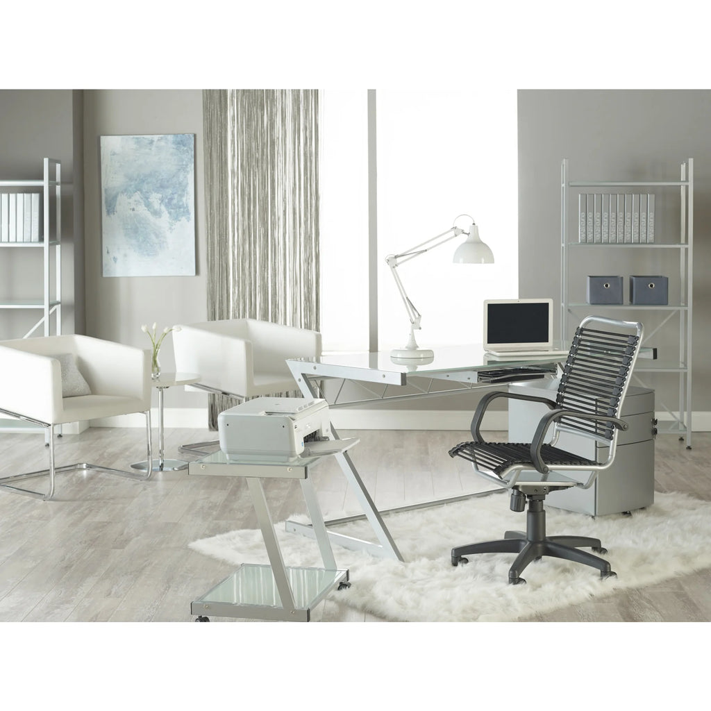 High Back Office Chair with Fixed Arm F624
