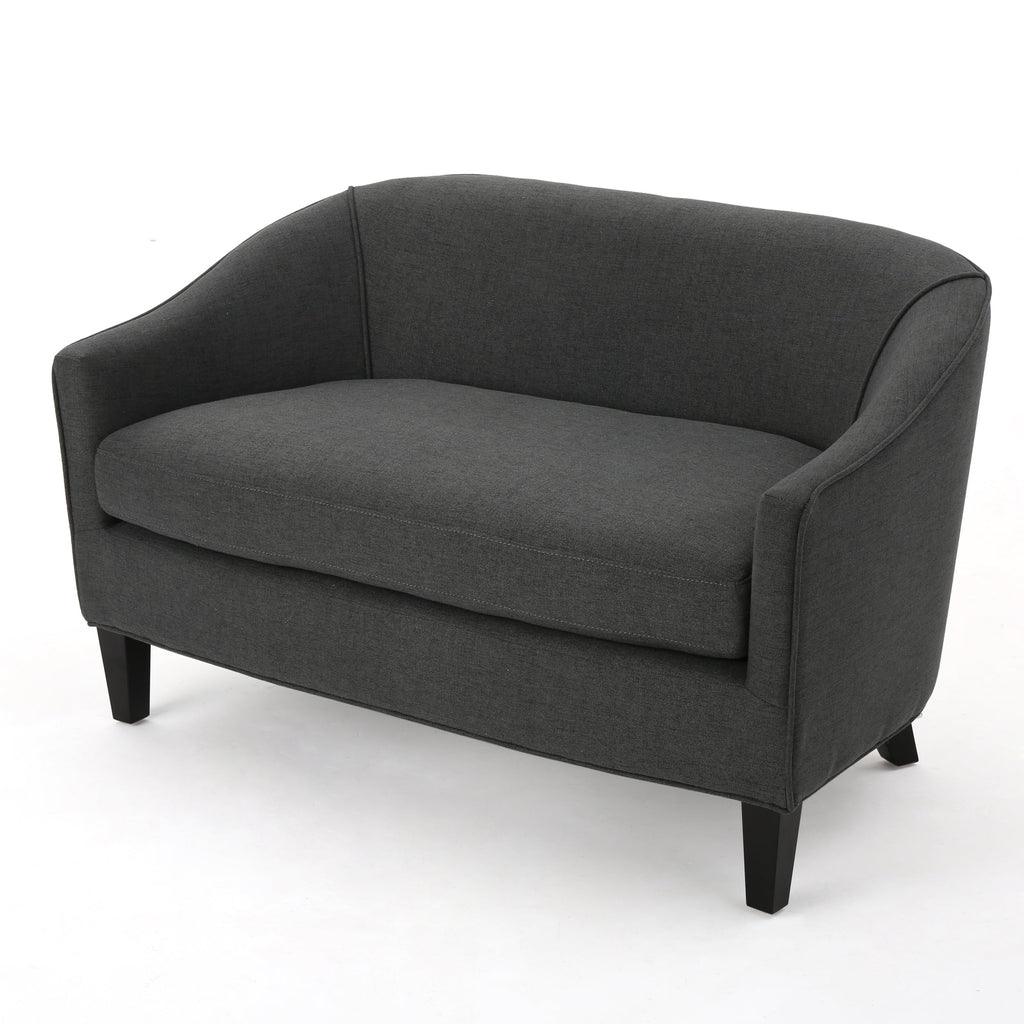 Dark Grey Fabric Loveseat A806