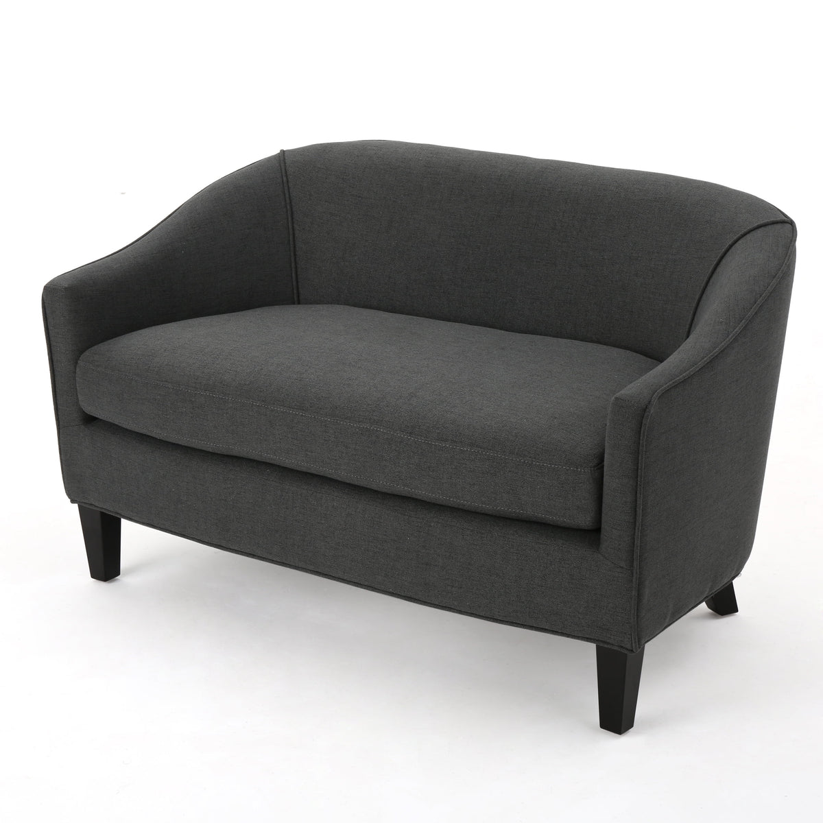 Dark Grey Fabric Loveseat A806