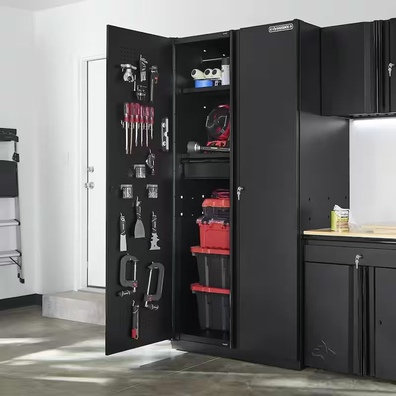 Extra Wide Heavy Duty 20-Gauge Steel Freestanding Garage Cabinet in Black C253