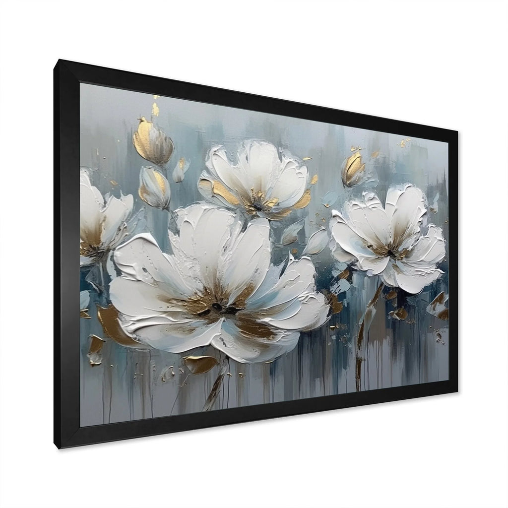 White and Gold Daisy Framed Wall Art Print 20 in. x 12 in. G42138