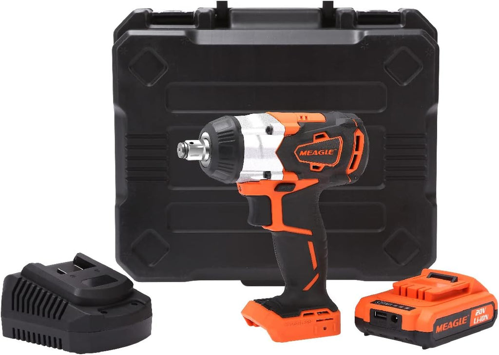 20V Max Brushless Cordless Impact Wrench 4.0 Ah Battery Powered 1/2 inch Square Drive Pack of 2 B3342
