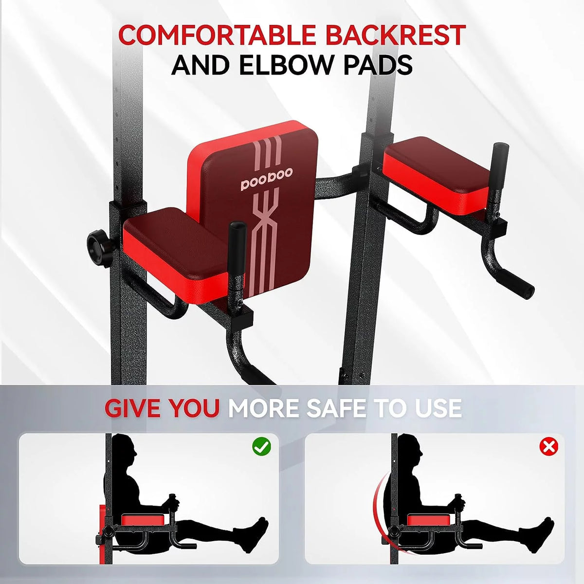 Power Tower Dip Station Pull up Bar 480lbs J256