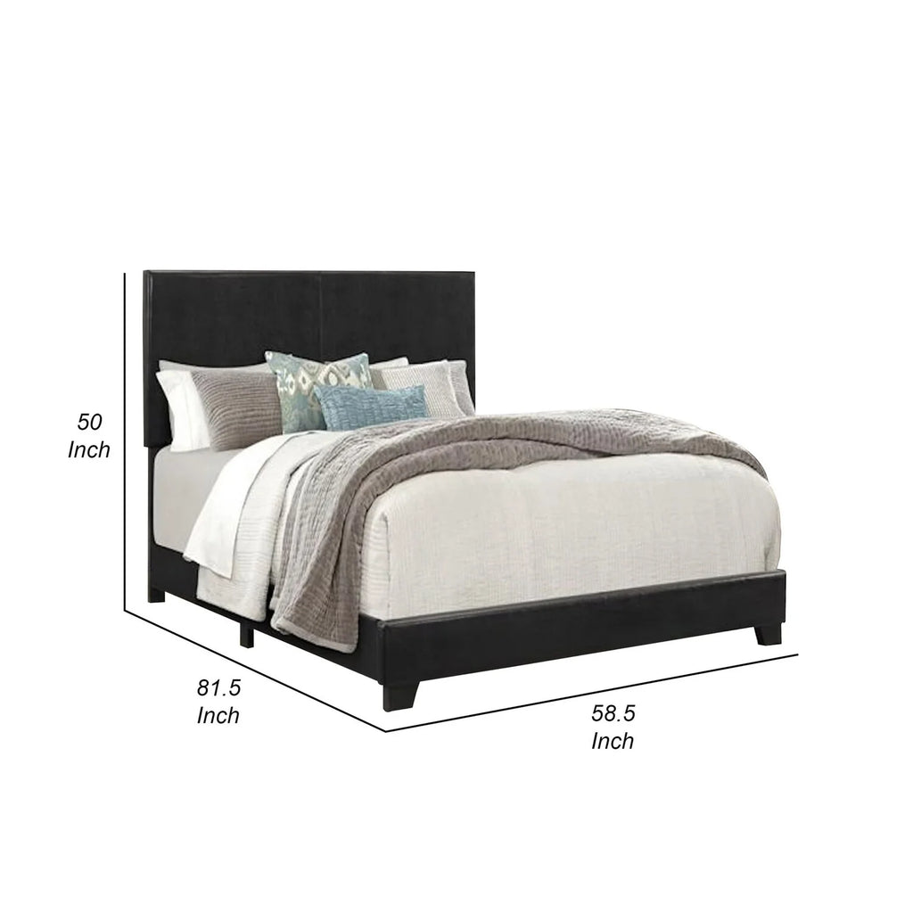 Full Size Black Wood Upholstered Bed S763360