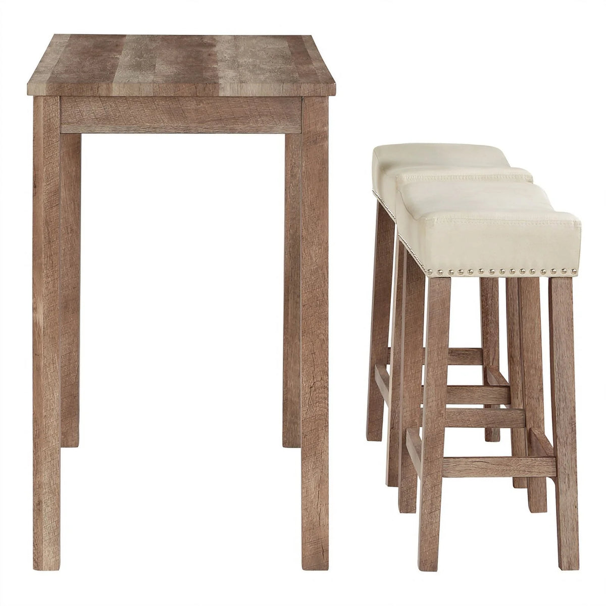 3PC Counter Height Dining Set in Engineered Wood Natural Brown G83335