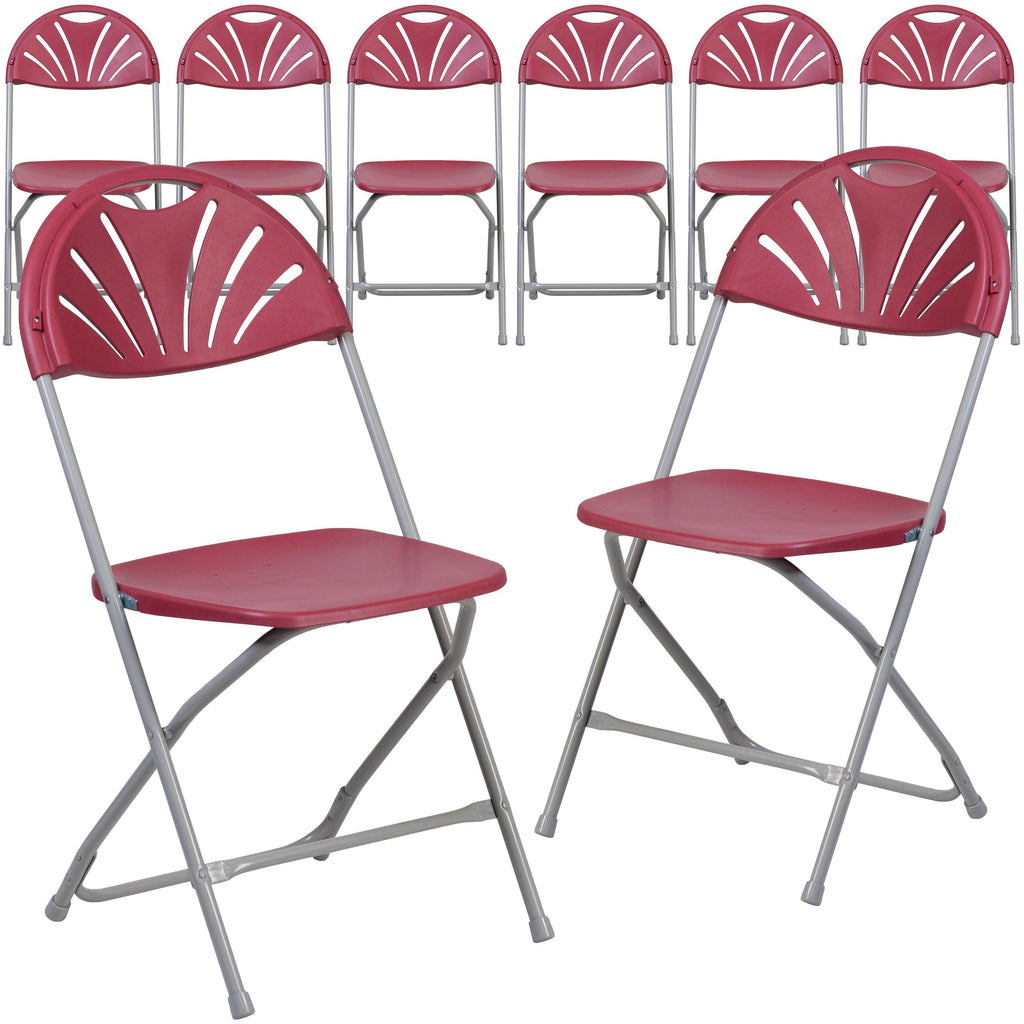 Black Plastic Fan Back Folding Chair M693