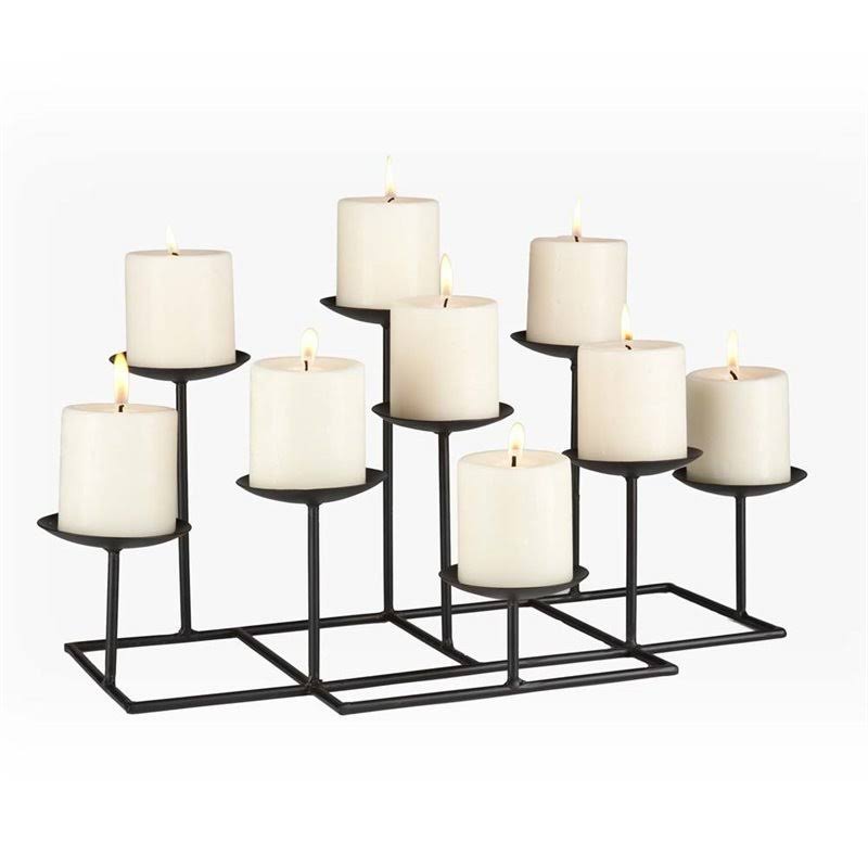 Matte Black 9 Candle Candelabra H5269