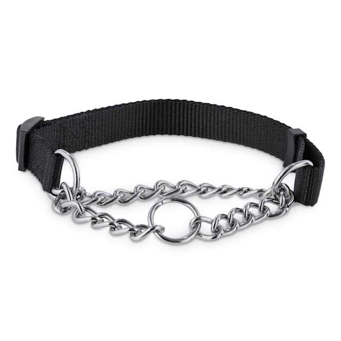 Check Nylon & Chain Dog Collar A532904