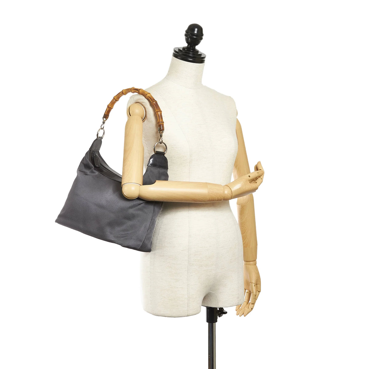 Gray Nylon Shoulder Bag J63004