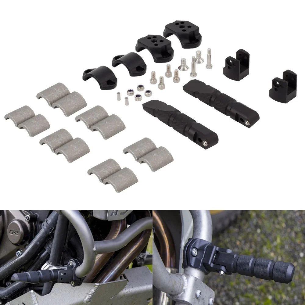Universal Motorcycle 360 Rotatable Highway Crash Bar Foot Pegs D350